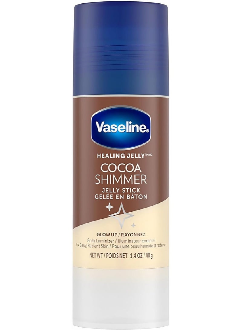 Vaseline Healing Jelly Cocoa Shimmer Jelly Stick – Moisturizing Body Glow, 40g - Image 1